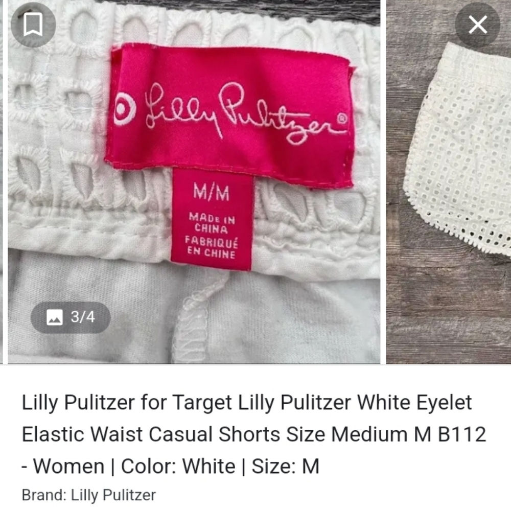 Lily Pulitzer Eyelet White Shorts - Picture 3 of 9